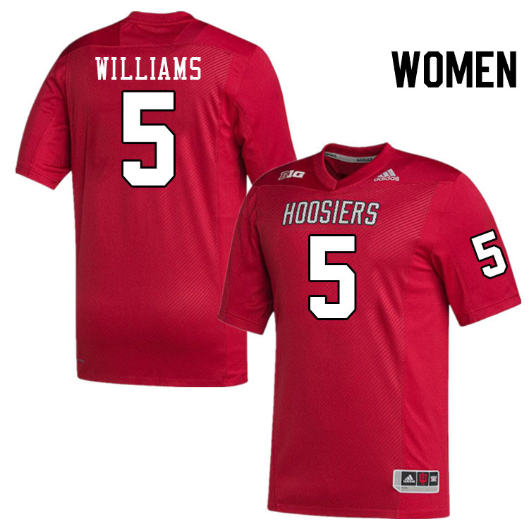 Women #5 Ke'Shawn Williams Indiana Hoosiers College Football Jerseys Stitched-Crimson